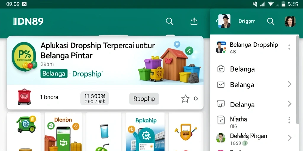 Antarmuka aplikasi IDN89 yang intuitif untuk transaksi Dropship.