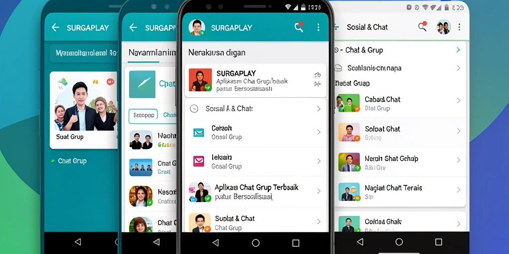 Antarmuka SURGAPLAY yang menarik dan fungsional untuk Chat Grup.