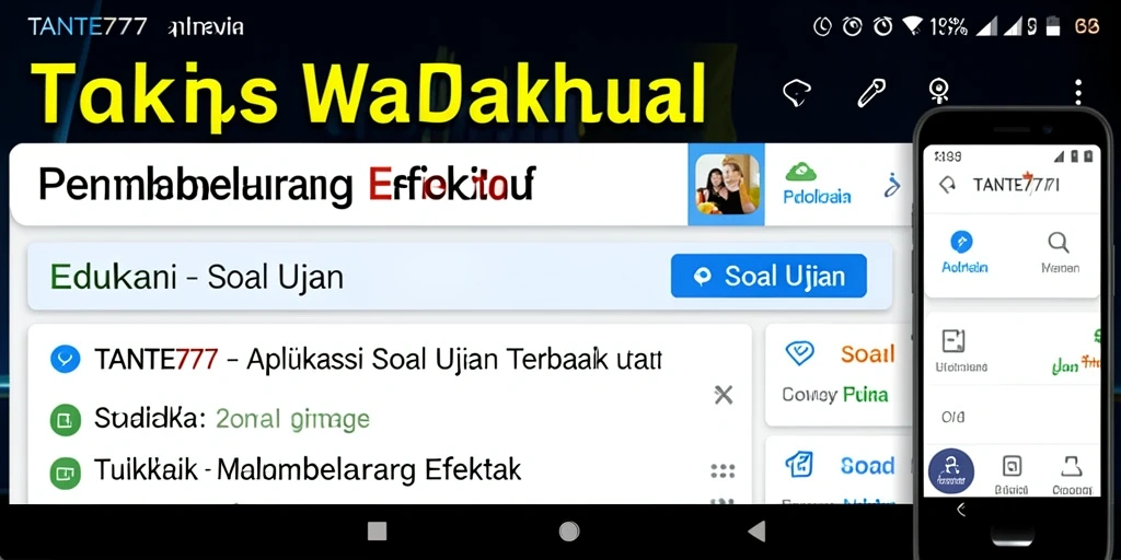 Tampilan antarmuka aplikasi Soal Ujian TANTE777 yang menarik dan interaktif.