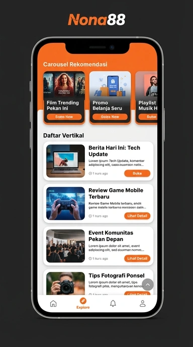 Tampilan katalog aplikasi nona88