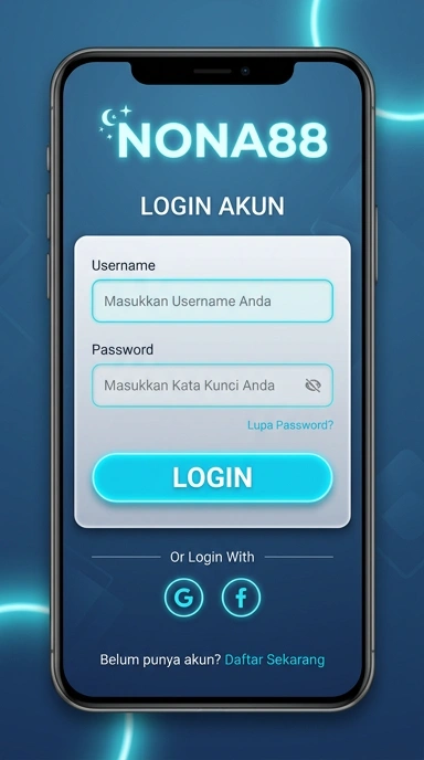 Tampilan halaman login nona88